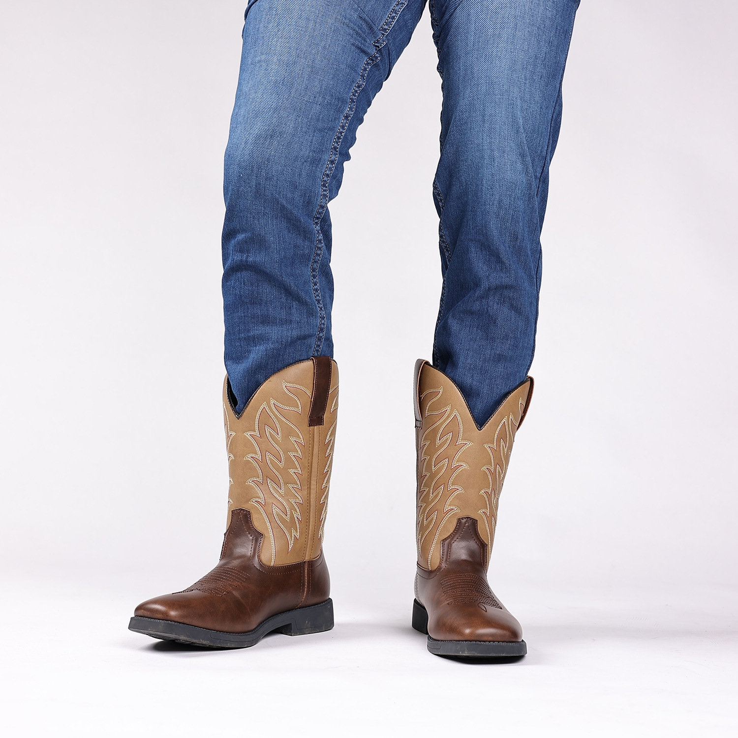 Retro Wide Head Western Cowboy Boot - Image 3