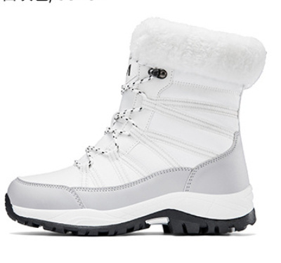 Winter Fleece-lined Thicker Non-slip Cotton-padded Shoes Outdoor Middle Boots - Image 7