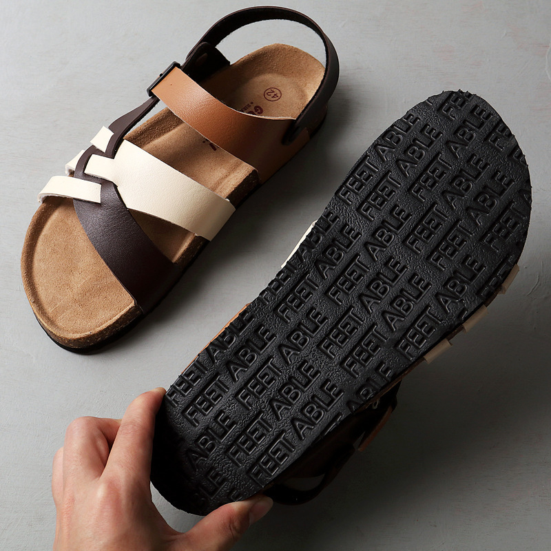 Men's Simple Hollow-out Flat Cork Slippers - Image 3
