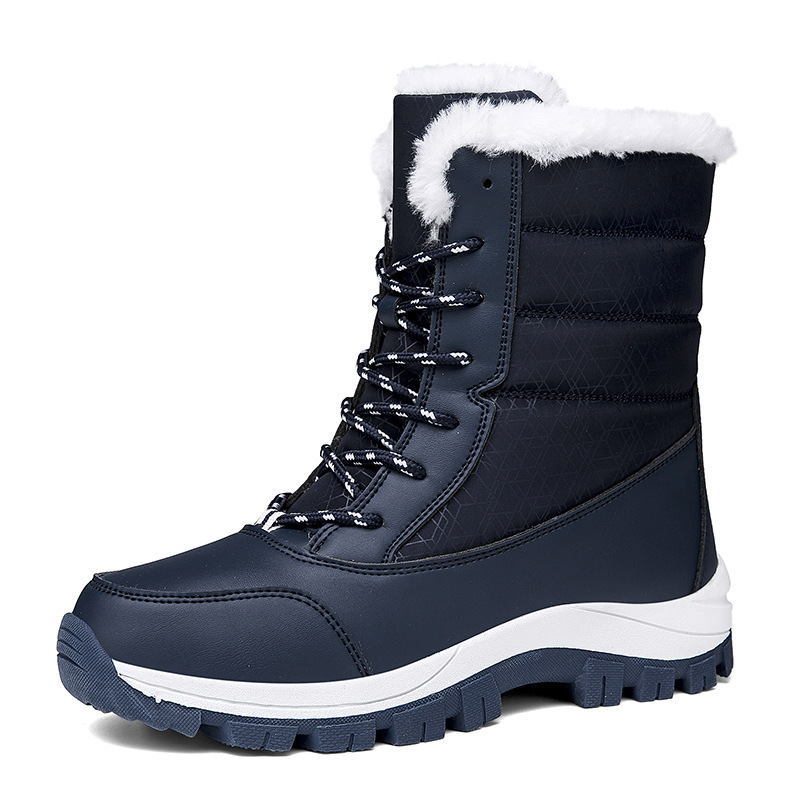 Winter Cotton Boots Outdoor Women's Fleece Lined Padded Warm Keeping Snow Boots - Image 9