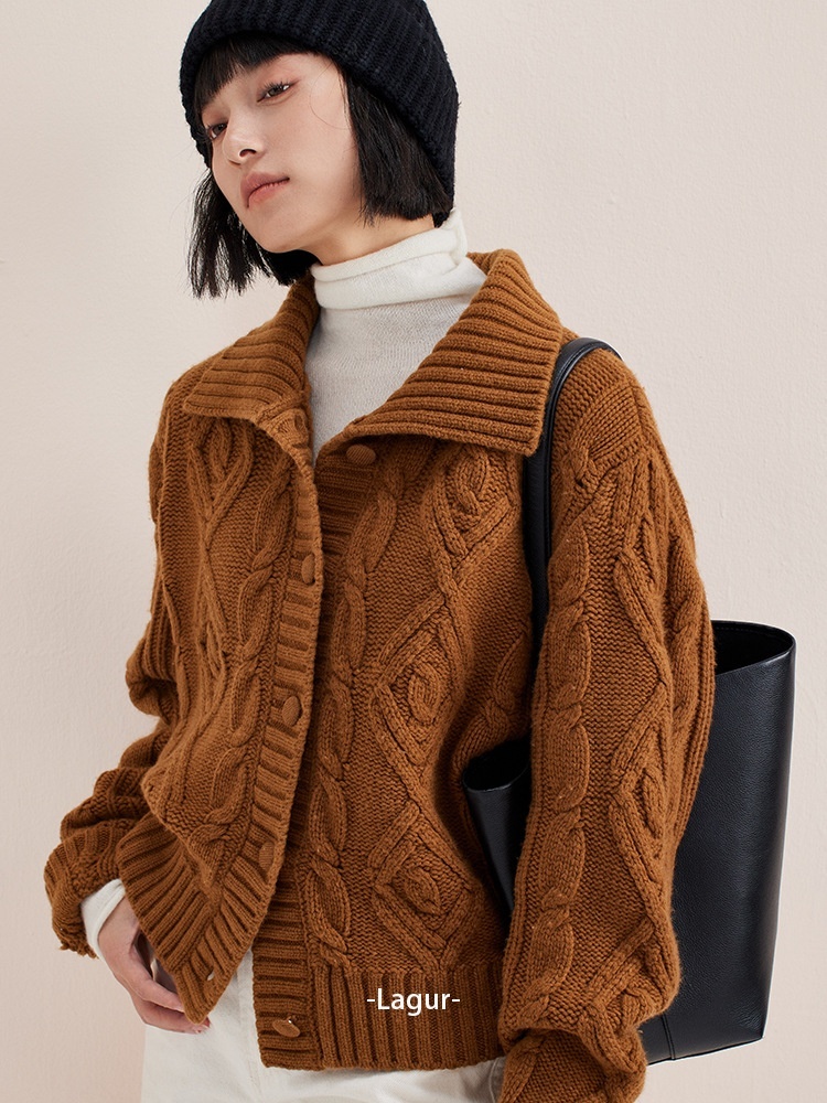 Heavy Industry Sweater Thickening Cardigan Idle Style Soft Glutinous Coat – Bild 7