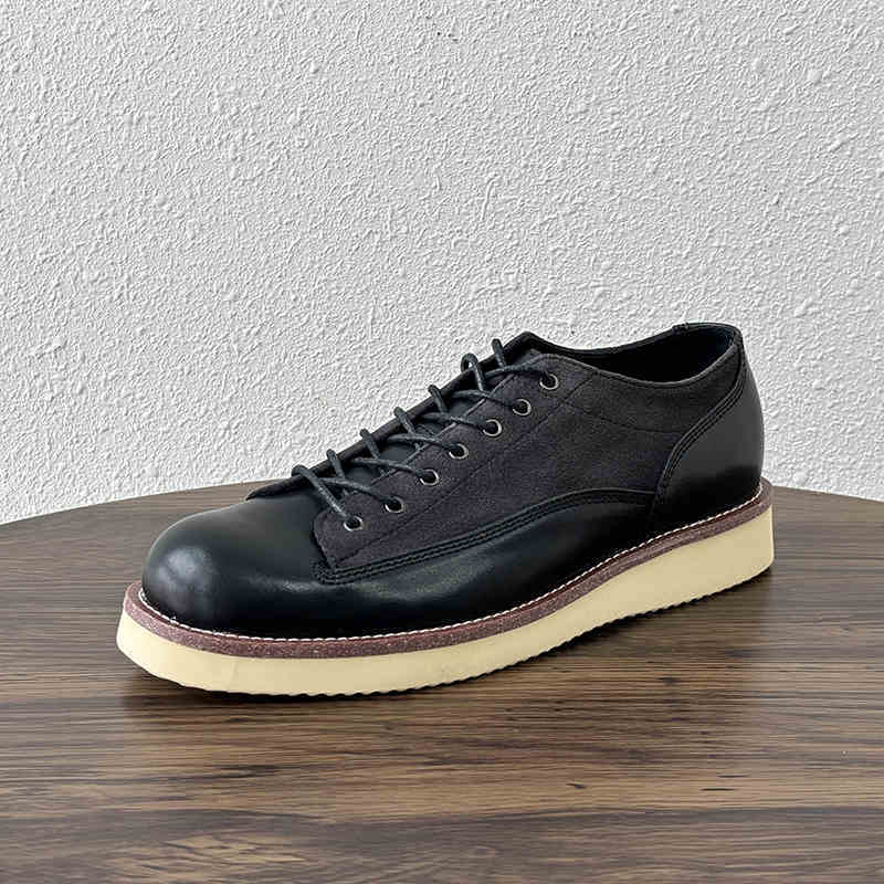 Work Shoes Color Matching Casual Retro Platform Leather Shoes – Bild 2