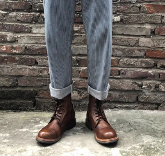 American Retro Leather Desert Boots Viscose Martin Boots - Image 5