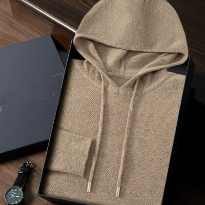 Fall Winter Men Hooded Cashmere Sweater