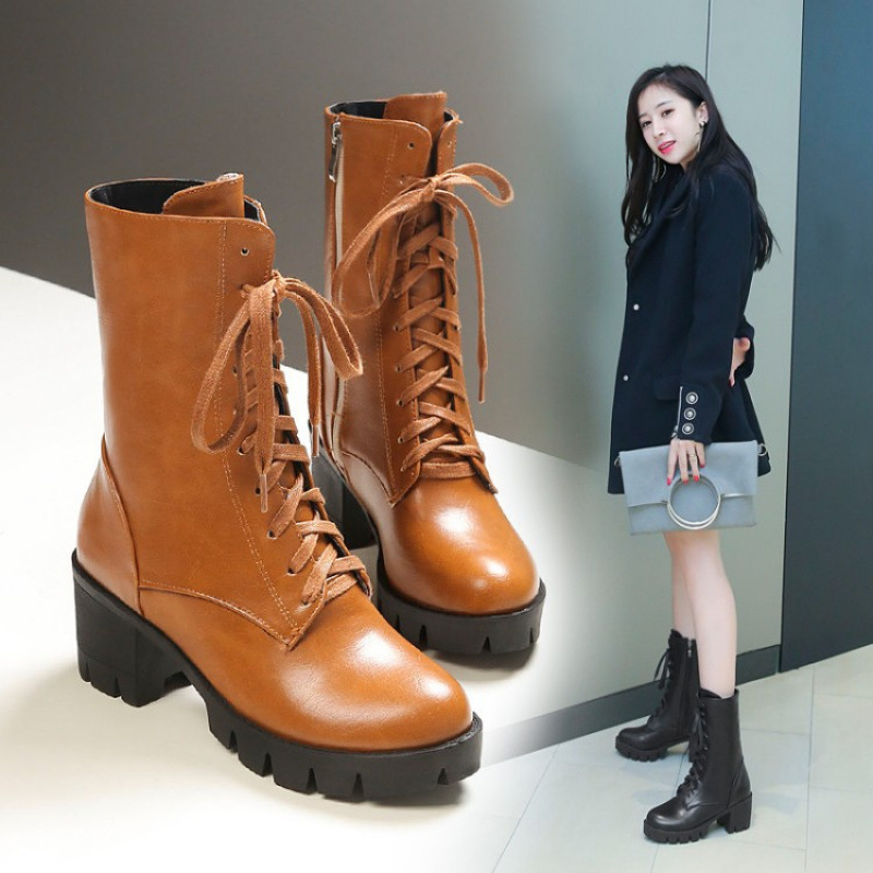 Women's European And American Taiwan Platform Martin Boots - Image 3