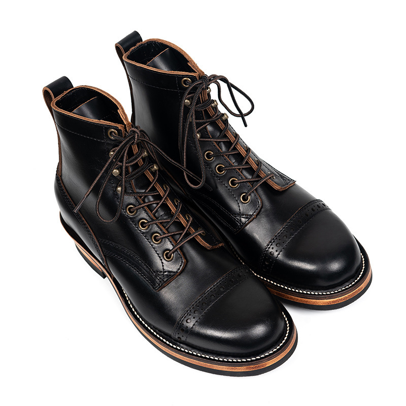 Tooling First Layer Cowhide Fall Winter Men Genuine Leather Boots - Image 5