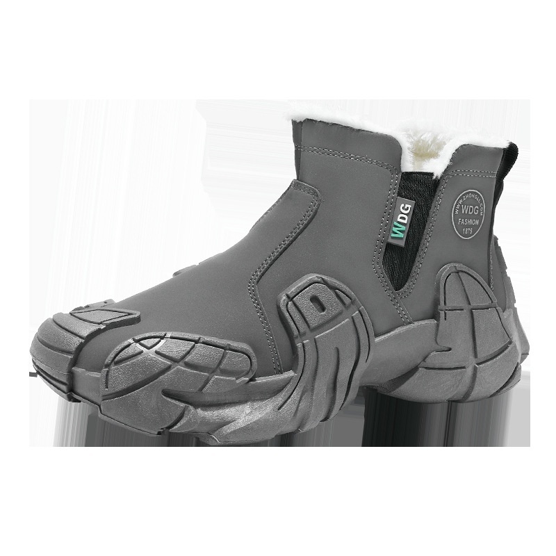 Men's Solid Color Tooling Fleece Lined Martin Boots - Image 8