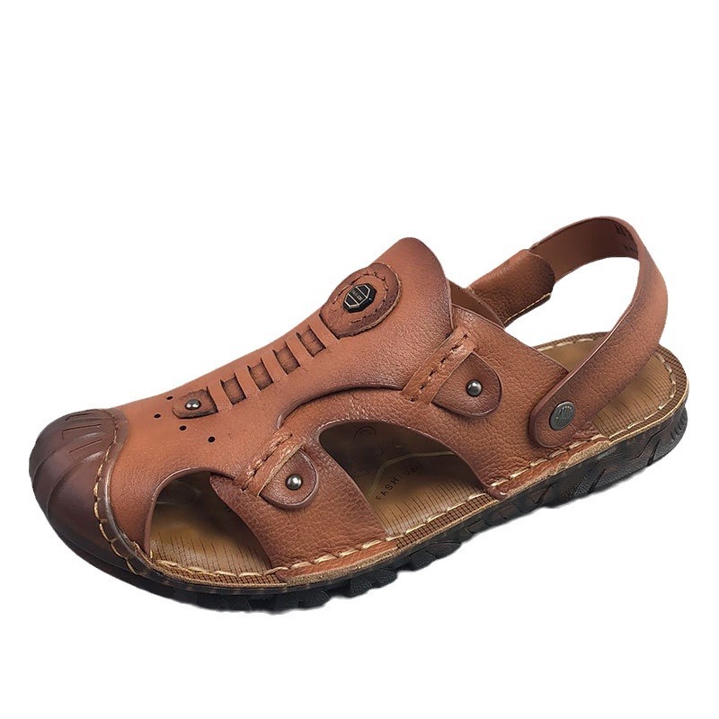 Men's Breathable Casual Genuine Leather Beach Shoes Oxford Sole Shoes - Image 5