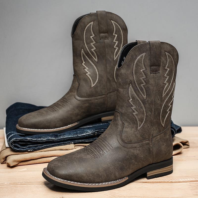 Retro Autumn And Winter Western Cowboy Worker Boot - Image 7