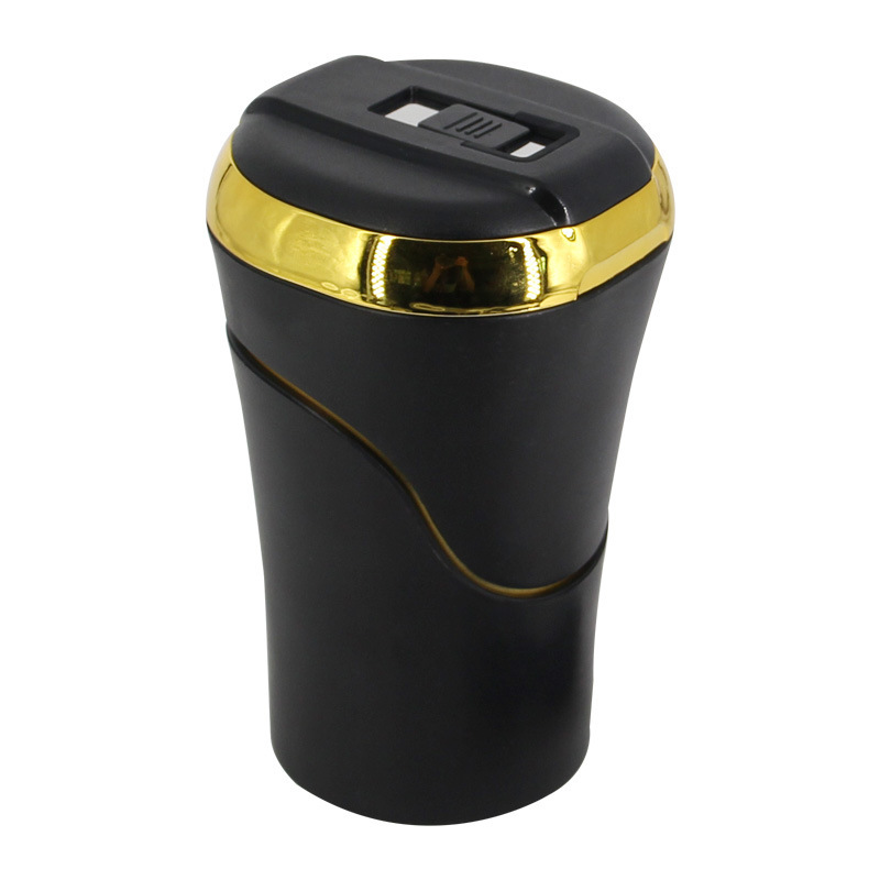 Push-pull Lighter Accessories Smokeless Detachable USB Rechargable Car Ashtray Home Portable Smell Proof With Lid LED Blue Light - Image 4