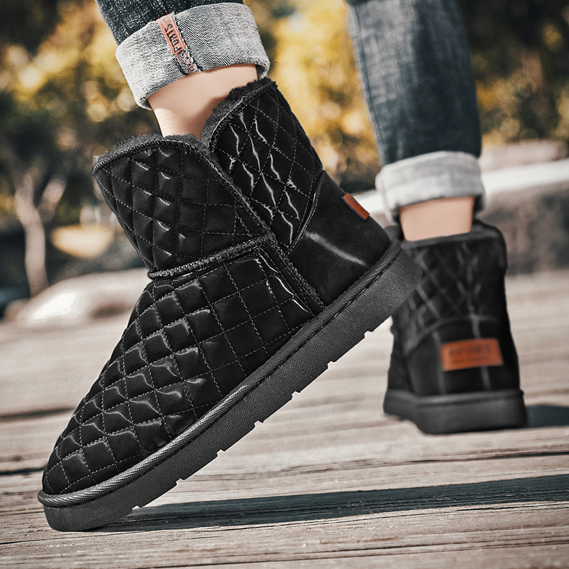 Thick Plush Snow Boots Men's Leather Non-slip Waterproof Thermal - Image 7