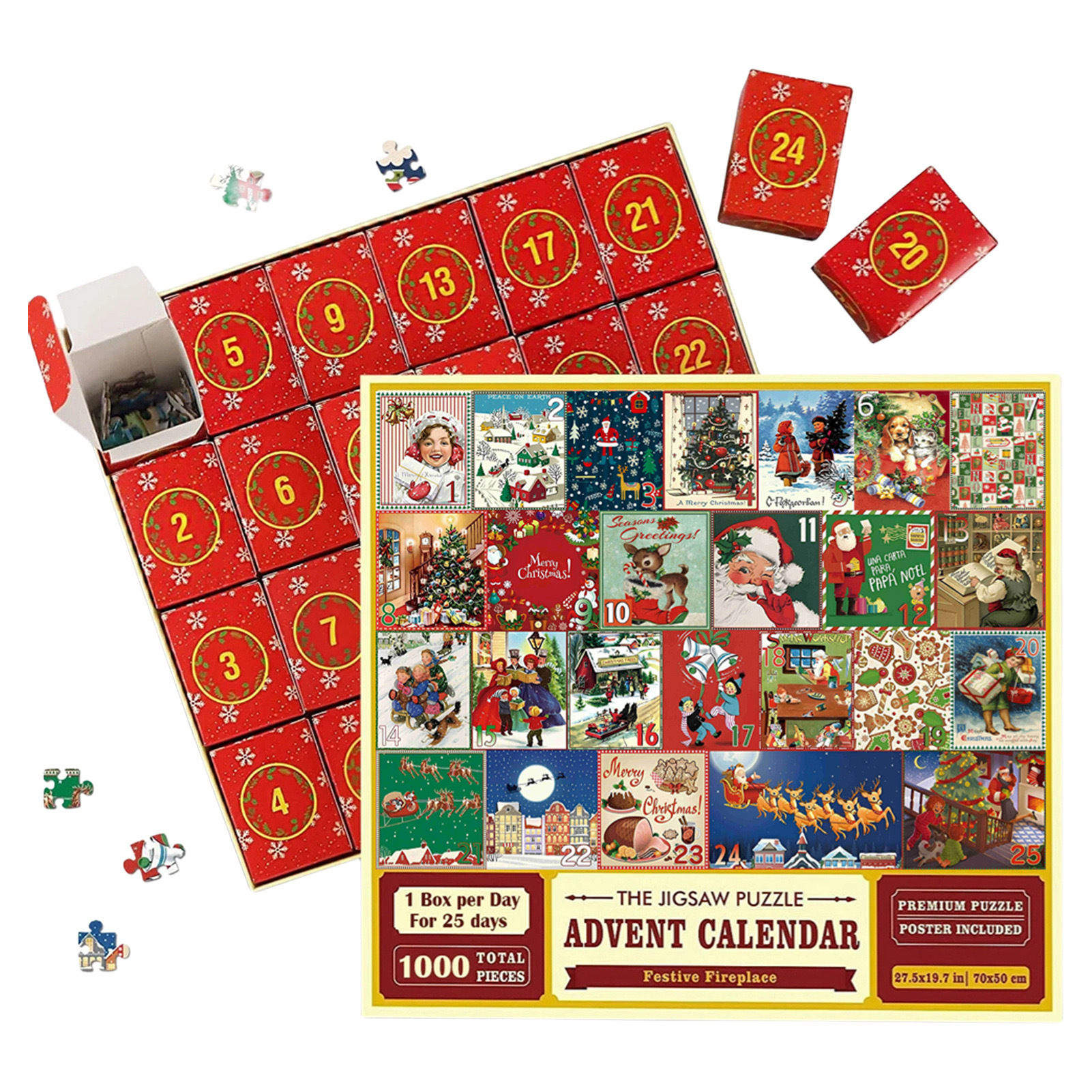 New 24 Boxes Christmas Advent Calendar Puzzle - Image 2