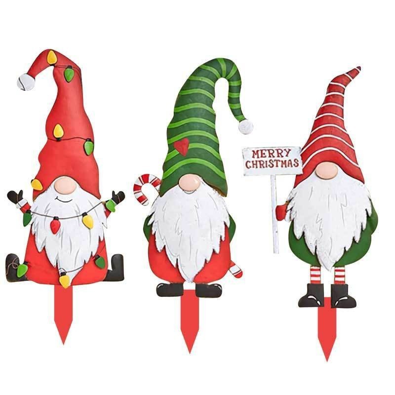 Christmas Standing Pile Old Man Metal Crafts Outdoor Lawn Garden Decorations — изображение 5