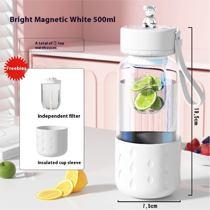 Tea Water Separation Magnetic Glass Water Cup Sealed Without Leakage Glass Tea Water Cup Infuser Tumbler Drinkware Water Bottle With Tea Filter — изображение 7