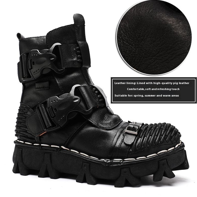 Cowhide Motorcycle Shoes Workwear Men's Boots — изображение 7