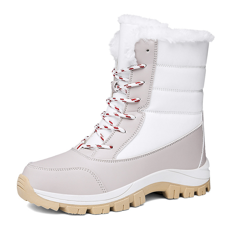 Winter Cotton Boots Outdoor Women's Fleece Lined Padded Warm Keeping Snow Boots - Image 7