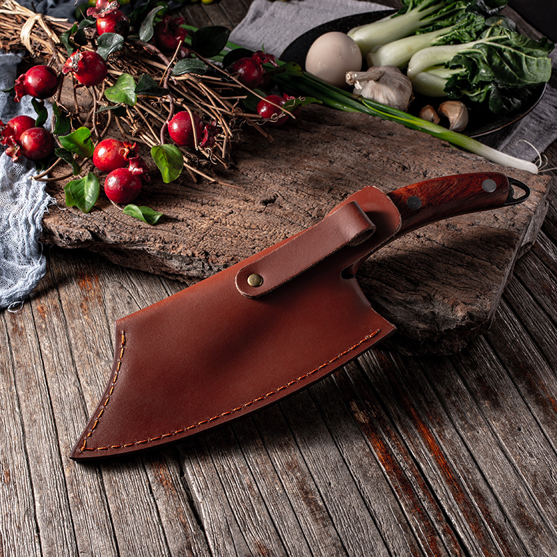 Segmented Forged Leather Sheath Sharp Non-grinding Picnic Knife — изображение 8