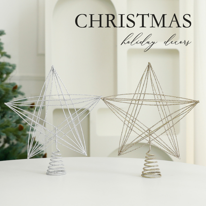 Eight Awn Star Champagne Christmas Decoration Ornaments - Image 4