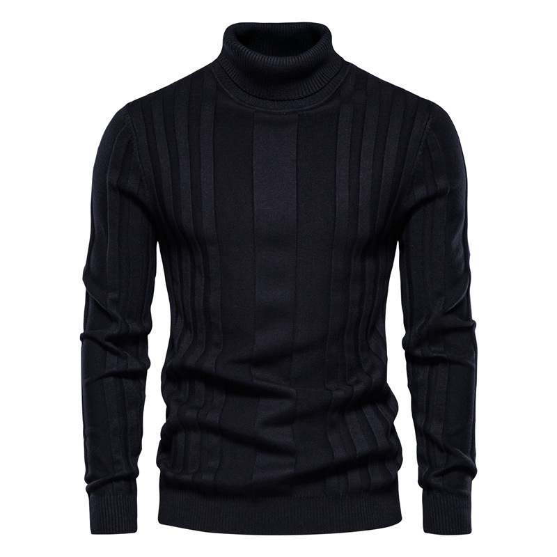 Men's Turtleneck Sweater Casual Knit Solid Color Pullover