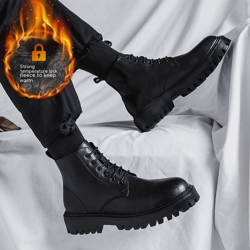 Men's Leather New High-top Boots — изображение 5