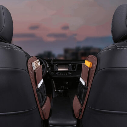 Multifunctional Car Leather Side Pocket Storage Bag