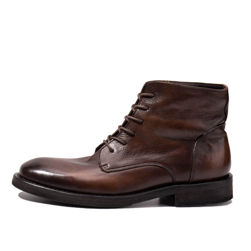 Trendy Workwear Boots All-match First Layer Cowhide Retro - Image 7