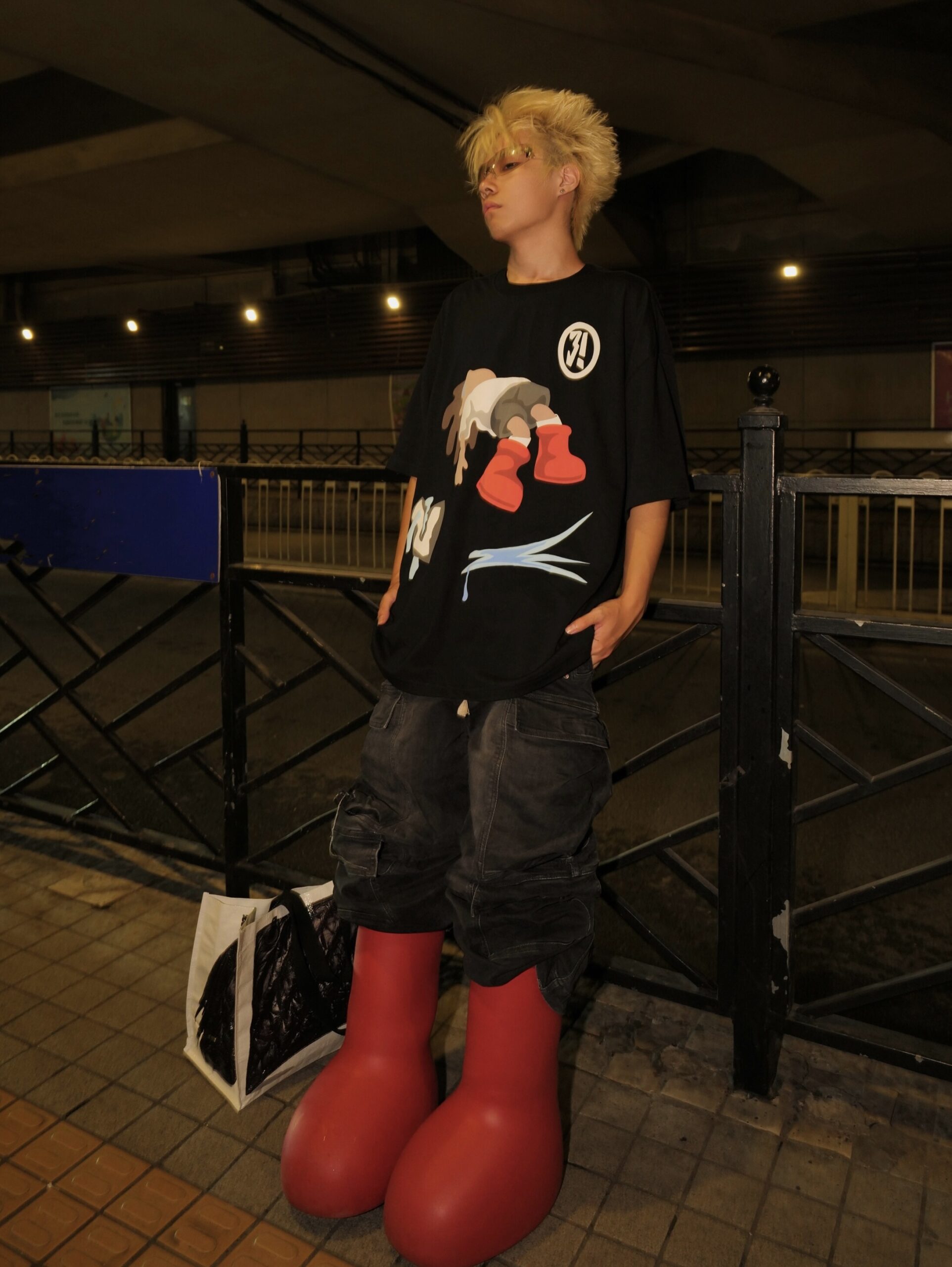 American Street Cotton Graffiti Style Printed Couple Round Neck Short Sleeve T-shirt – Bild 2