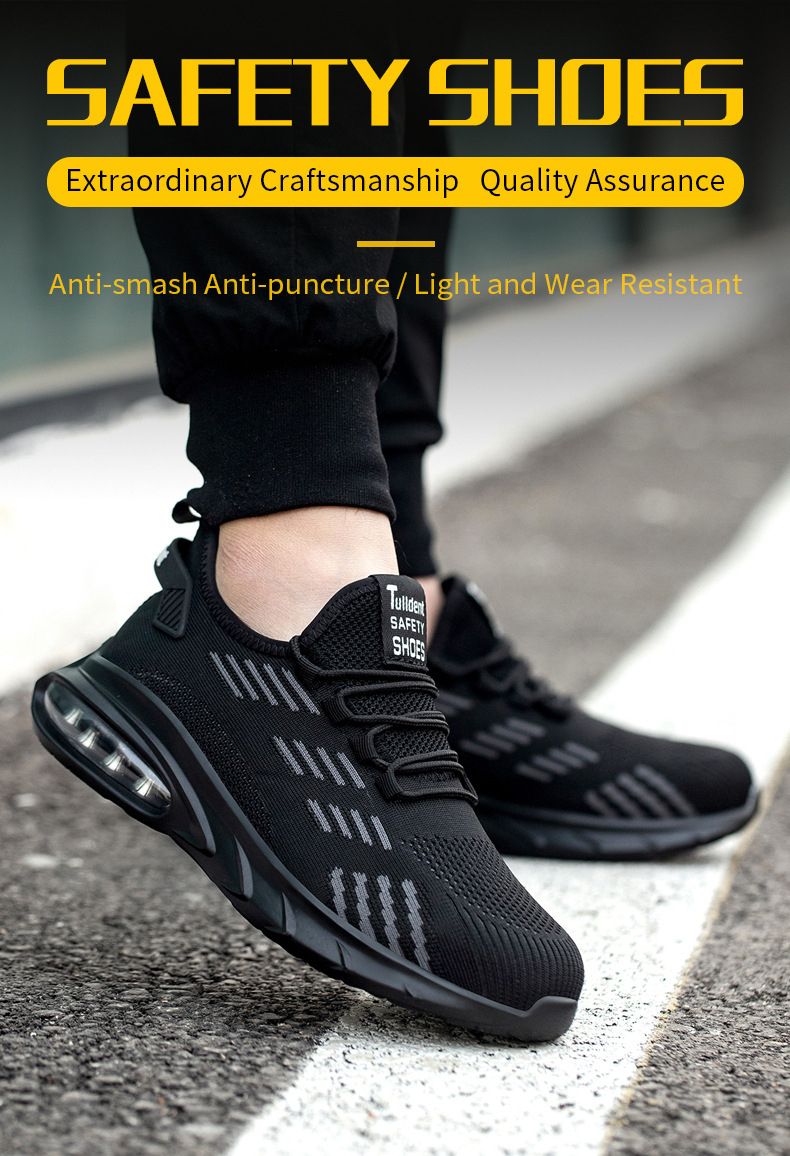 Anti-smashing And Anti-penetration Fly Woven Mesh Cushion Insole Lightweight Breathable And Comfortable Work Safety Shoes — изображение 4