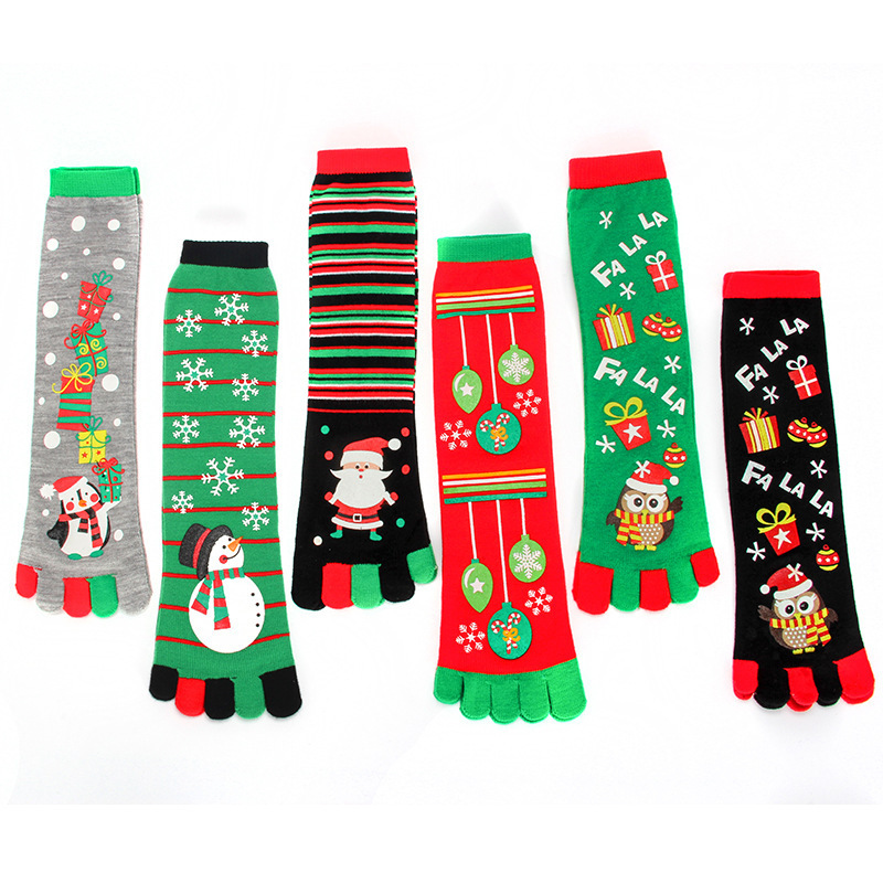 Cute Christmas Five-finger Socks Winter Elastic Sweat-absorbent Split-toe Socks For Women - Image 10