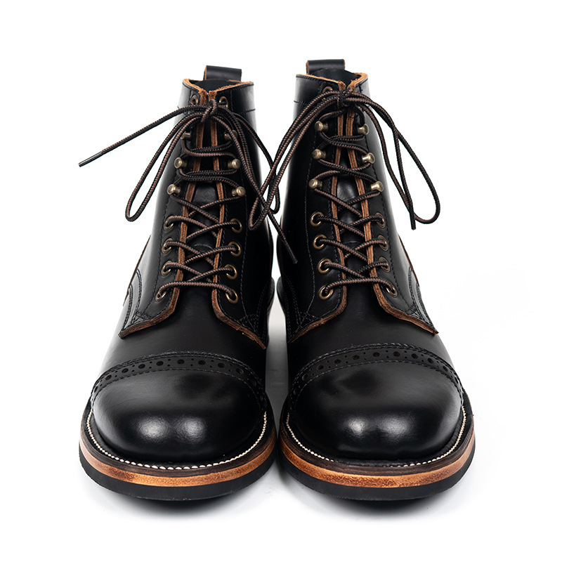 Tooling First Layer Cowhide Fall Winter Men Genuine Leather Boots - Image 3