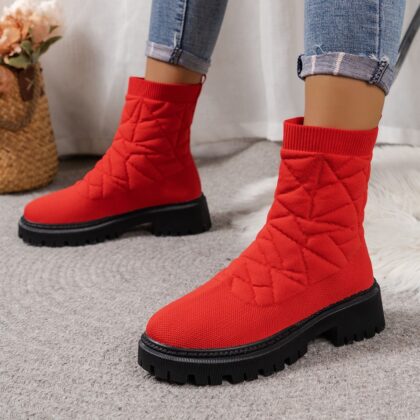Flying Woven Plus Size Thick Bottom Casual Outdoor Martin Boots