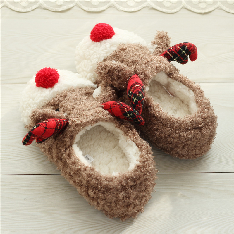 Cotton Slippers Female Autumn And Winter Cute Elk Bag Heel - Image 2