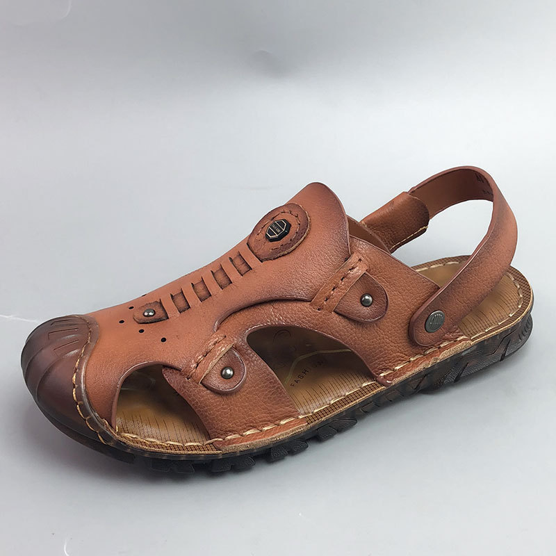 Men's Breathable Casual Genuine Leather Beach Shoes Oxford Sole Shoes - Image 6