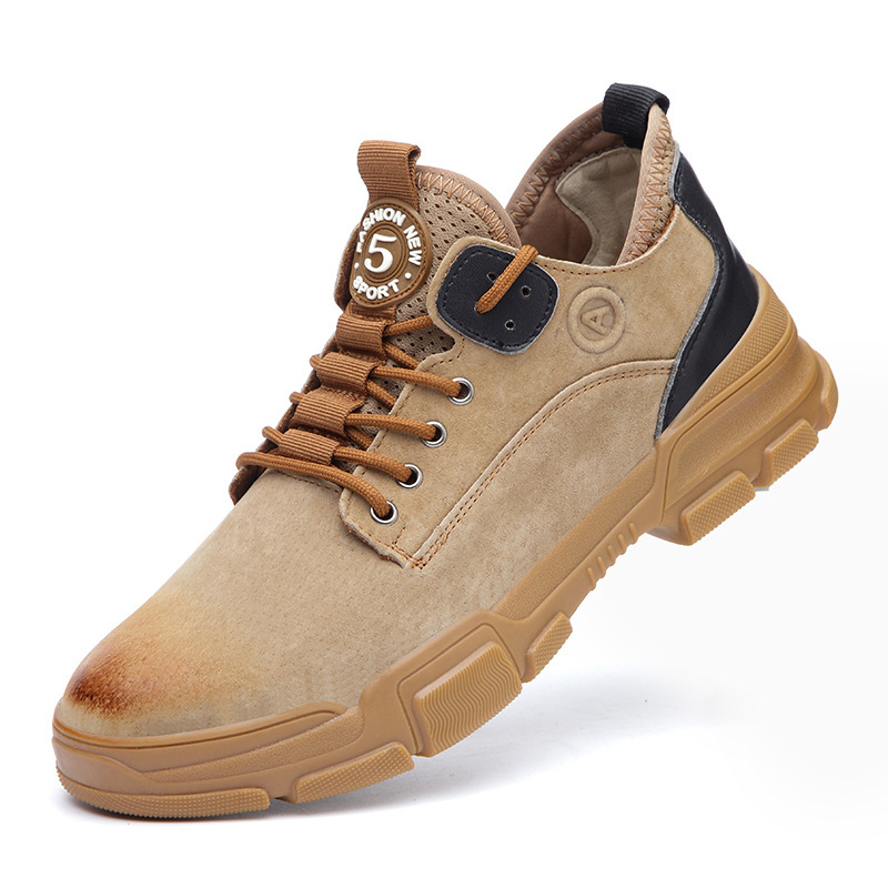 Puncture-resistant Suede Leather Steel Toe Cap Protective Work Shoes – Bild 2