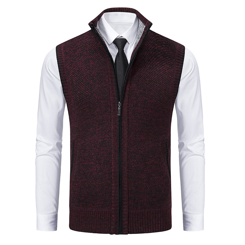 Men's Stand Collar Sweater Knitted Cardigan Coat - Image 6
