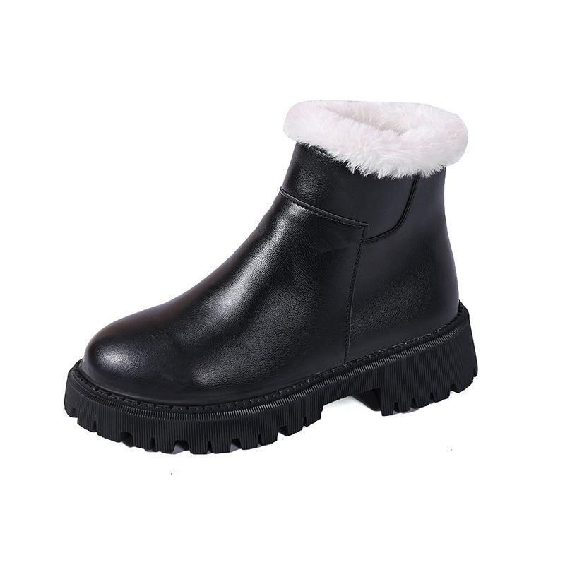 Insulated Cotton-padded Shoes Martin Boots Plus Size Thick Bottom Chunky Heel Bootie - Image 8