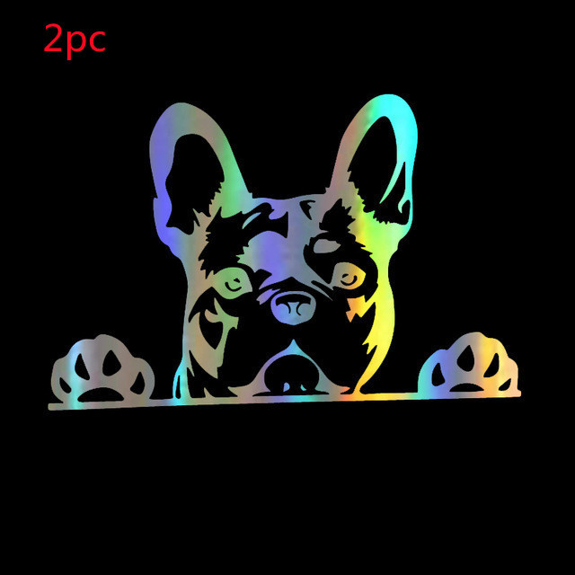 2PC Car Sticker Dog Pattern Sticker Animal Reflective Car Sticker Rear Window Glass Scratch Sticker — изображение 3