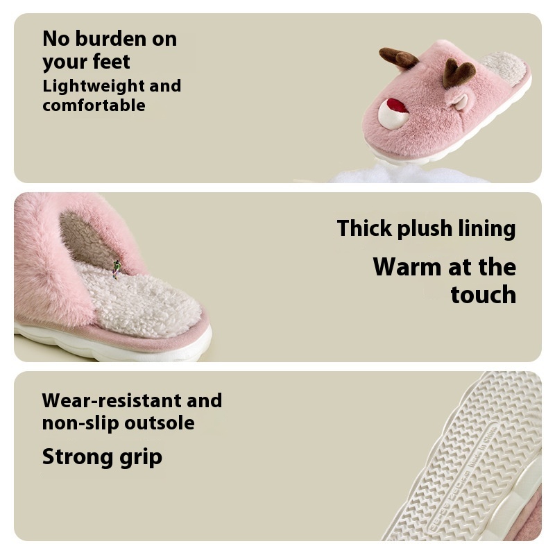 Cartoon Cotton Slippers Inner Velvet Insulated Cotton-padded Shoes — изображение 4