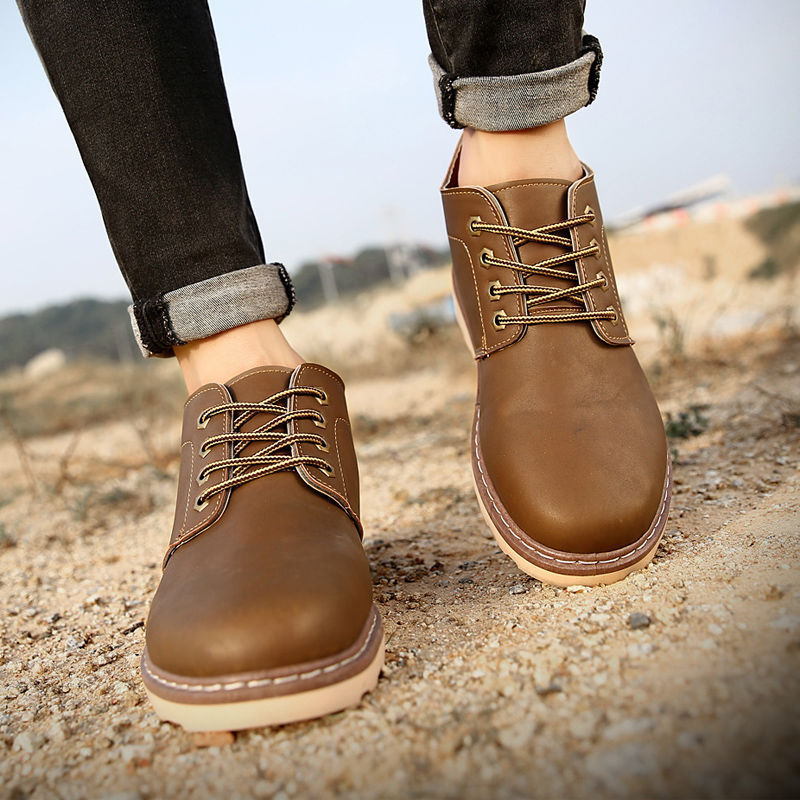 Men's Mid-top Tide British Leather Boots - Image 6