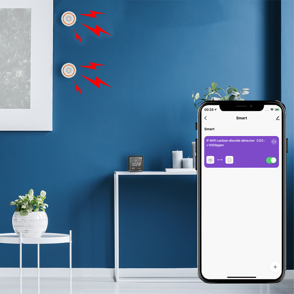LED Color Screen Graffiti WIFI Smart Home Temperature And Humidity Sensor – Bild 2