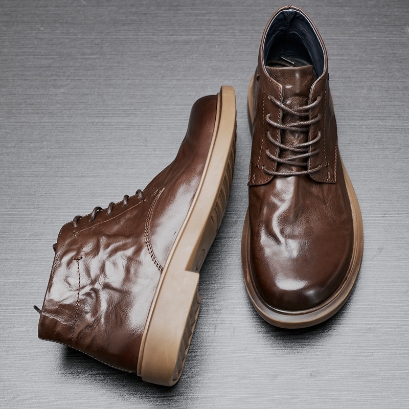 Men's Grab Pattern Business Casual High-top Martin Boots — изображение 3