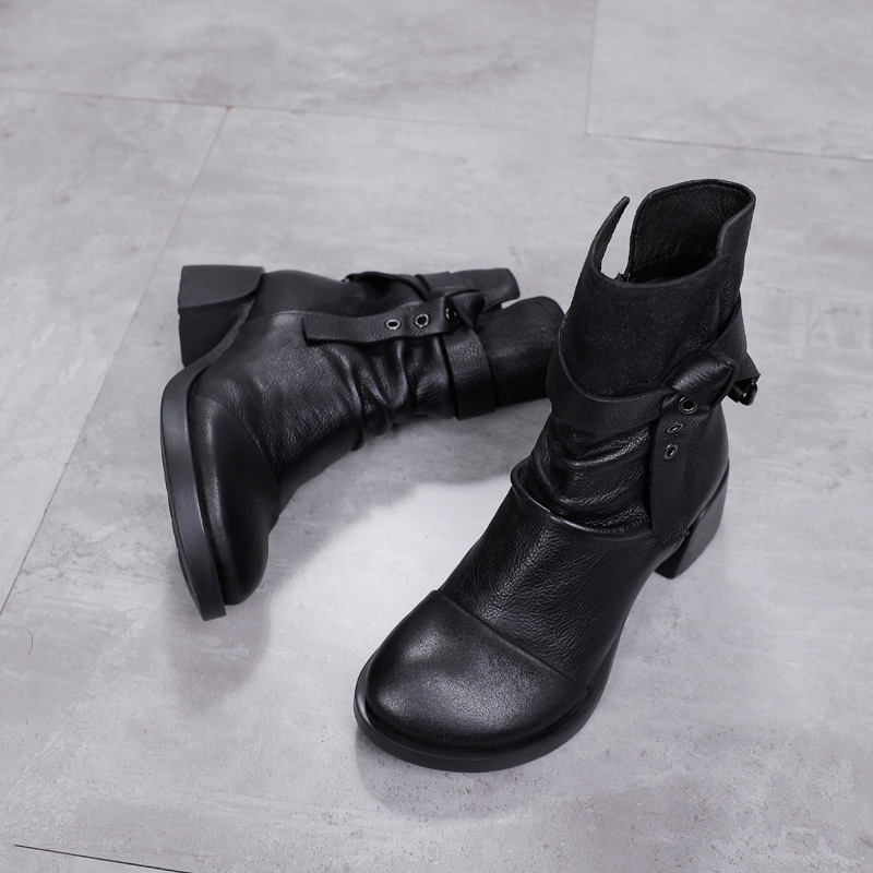 Fashion Personality Women's Retro Chunky Heel Ankle Boots - Image 4