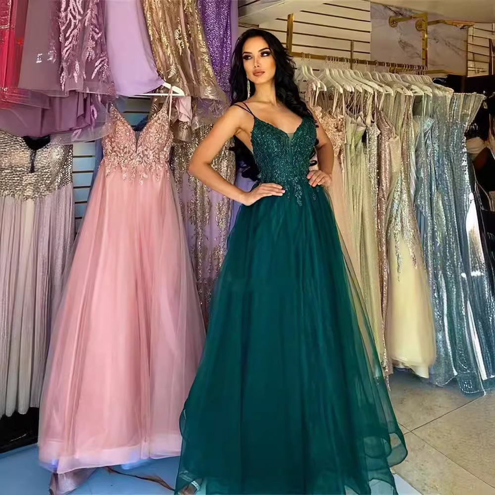 Dark Green Banquet Host Evening Dress — изображение 8