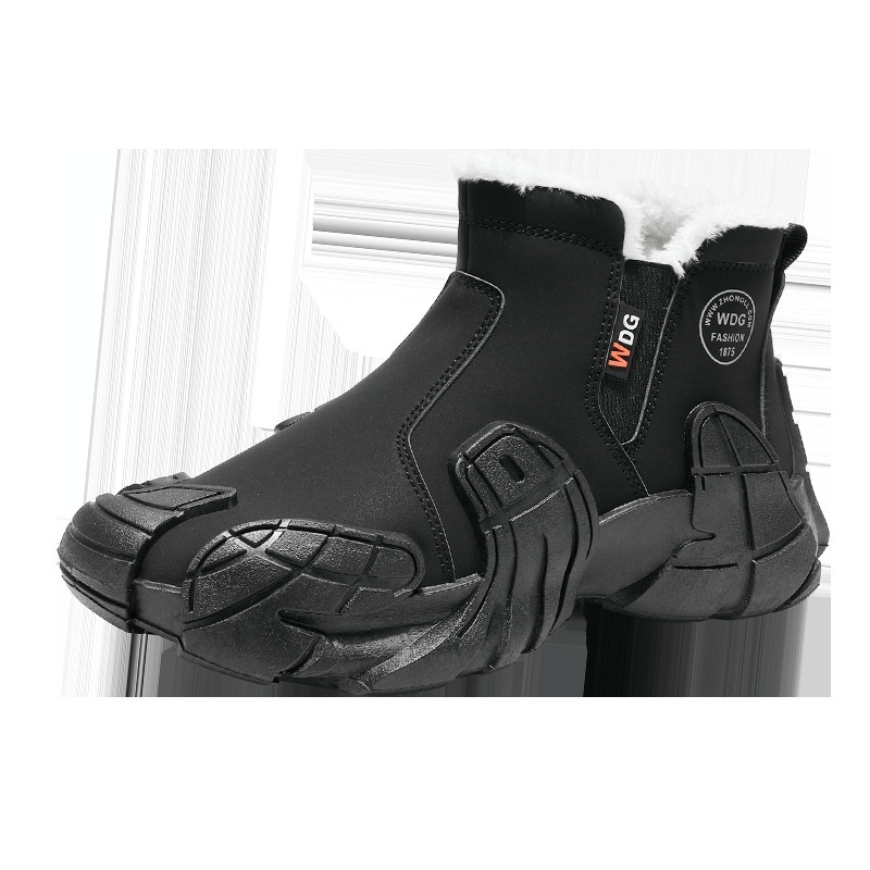 Men's Solid Color Tooling Fleece Lined Martin Boots - Image 7