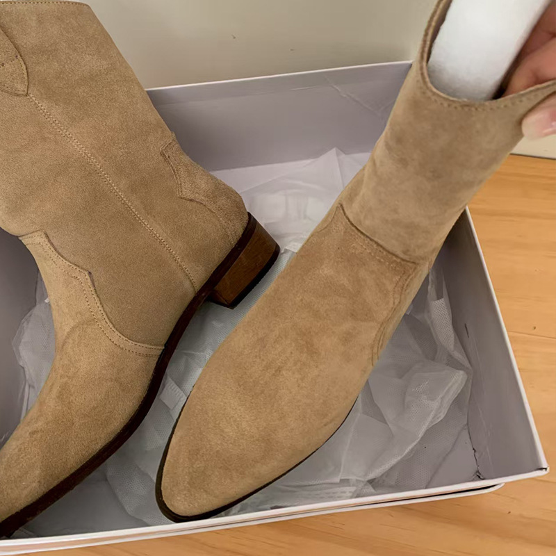 Pointed Toe Chunky Heel Western Cowboy Boot Women's Fashion Temperament - Image 4