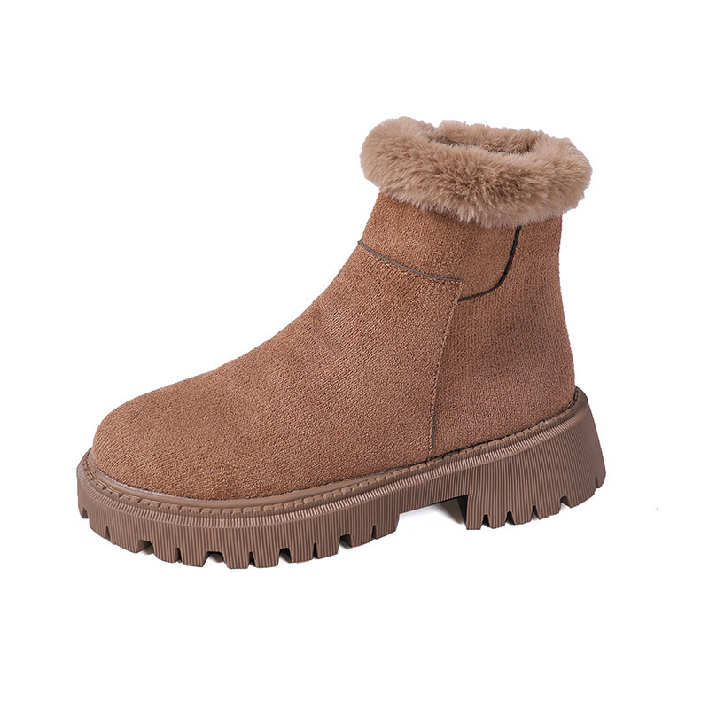 Insulated Cotton-padded Shoes Martin Boots Plus Size Thick Bottom Chunky Heel Bootie - Image 7