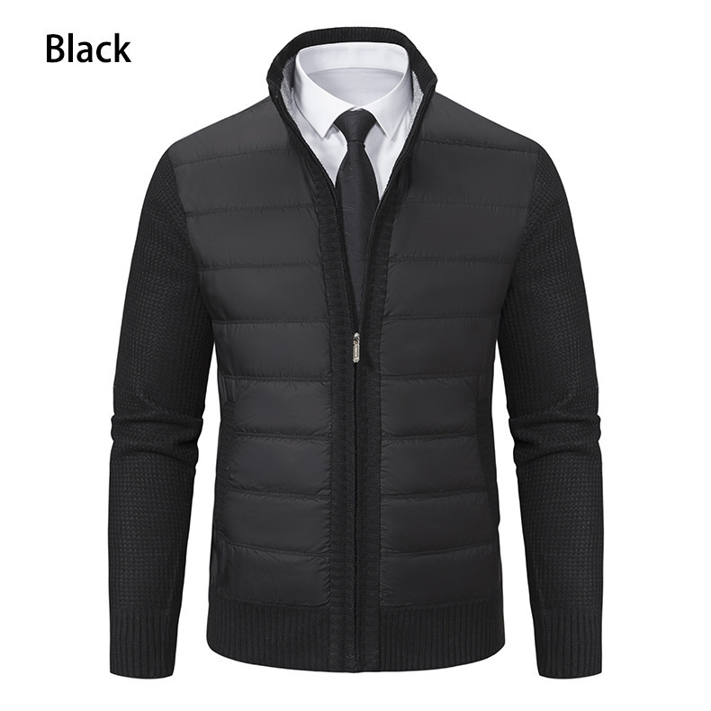 Stand Collar Fleece-lined Thickened Men's Coat - Image 6