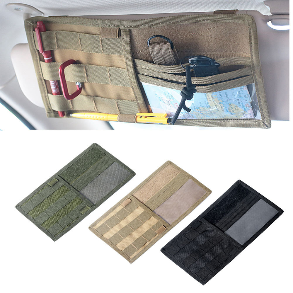Tactical MOLLE Vehicle Sun Visor Organizer Panel CD Storage Bag Car Truck Auto Accessories Holder EDC Tool Pouch - Image 2