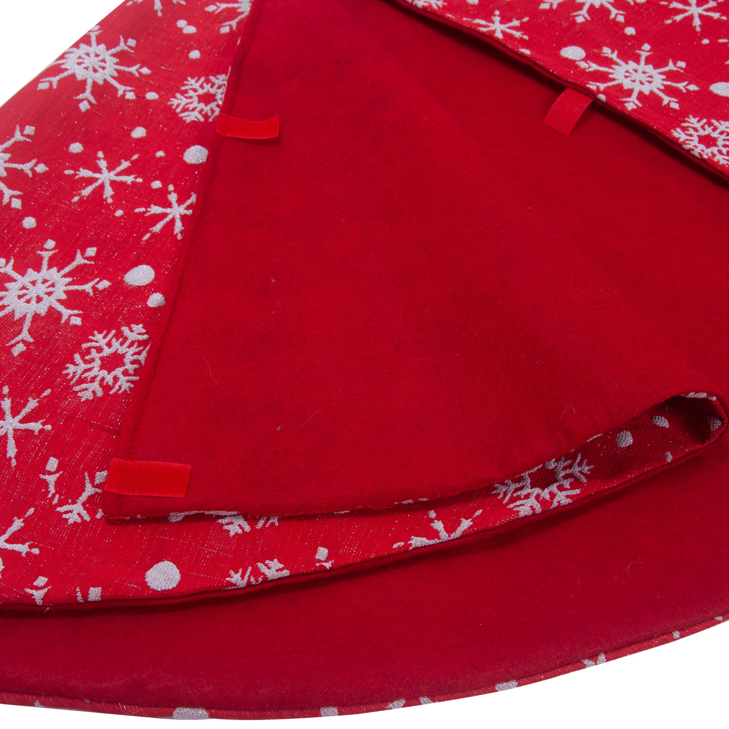 Christmas Non-woven Fabric White Color With Red Outsole Snowflake Tree Skirt - Image 2
