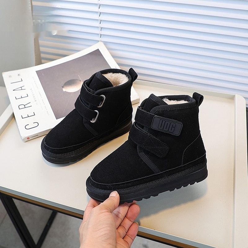 Fleece-lined Thick Snow Boots Girls' Double Velcro Ankle Boots — изображение 3
